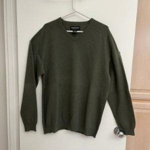 Joseph & Lyman Mens Swtr 100% Cashmere Loden Green Large Long Sleeve